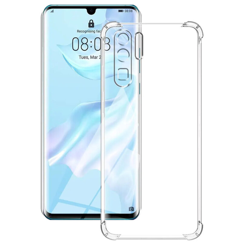 Husa Huawei P30 Pro New Edition Techsuit Shockproof Clear Silicone, transparenta