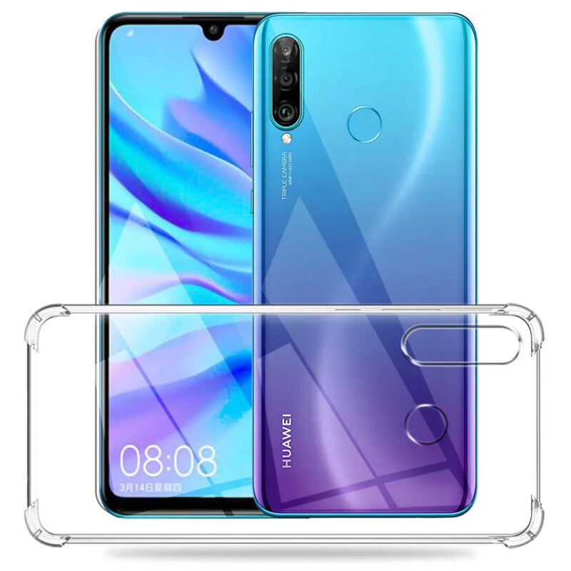 Husa Huawei P30 Lite Techsuit Shockproof Clear Silicone, transparenta