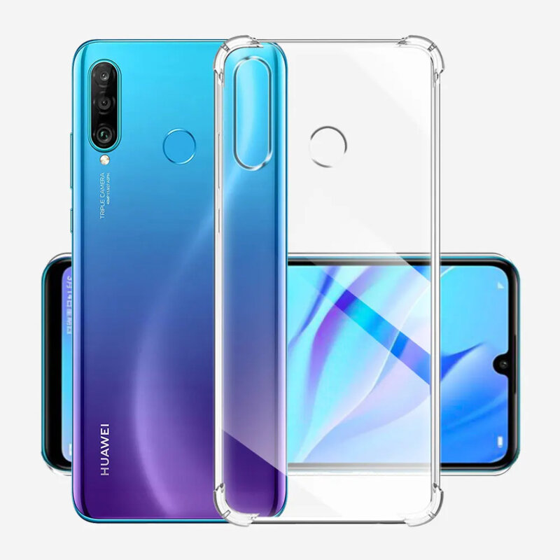 Husa Huawei P30 Lite Techsuit Shockproof Clear Silicone, transparenta
