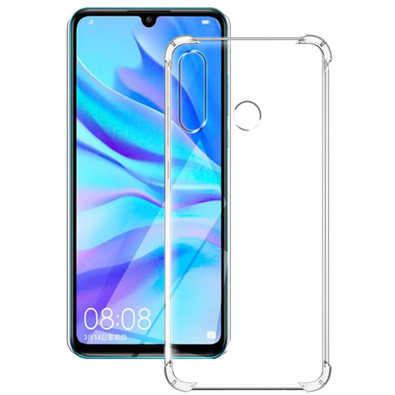 Husa Huawei P30 Lite Techsuit Shockproof Clear Silicone, transparenta