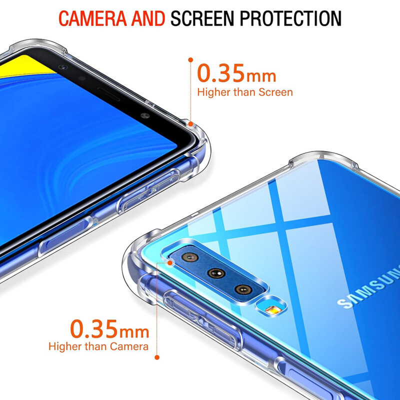 Husa Samsung Galaxy A7 2018 Techsuit Shockproof Clear Silicone, transparenta