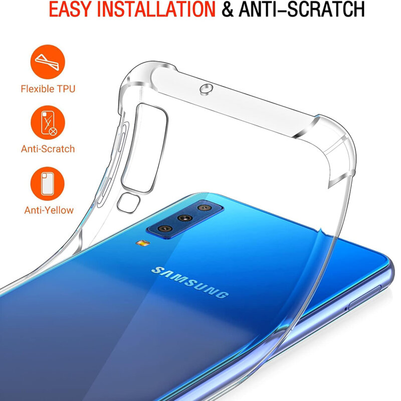 Husa Samsung Galaxy A7 2018 Techsuit Shockproof Clear Silicone, transparenta