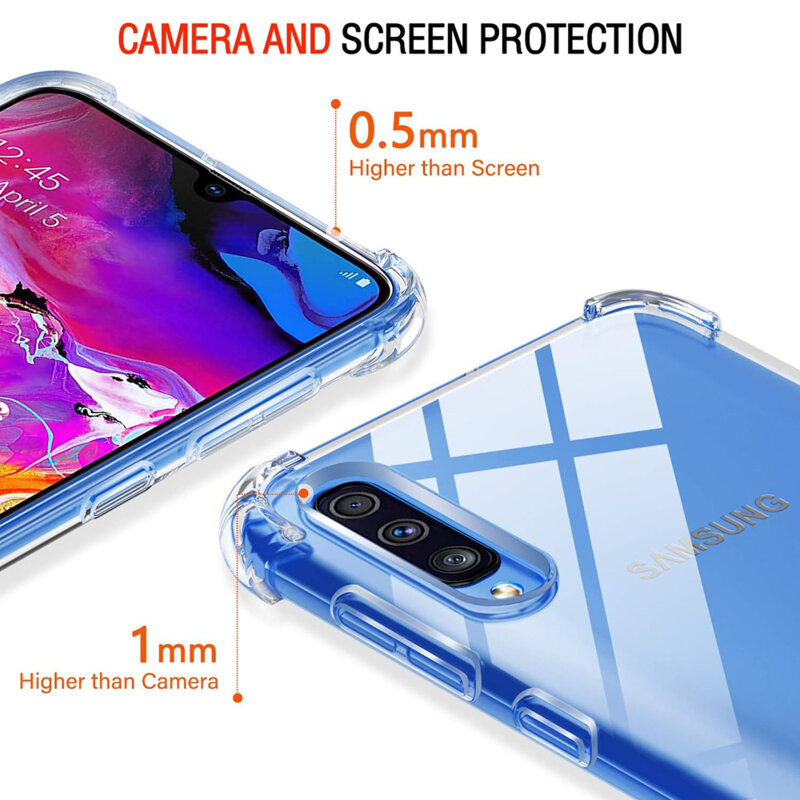 Husa Samsung Galaxy A50s Techsuit Shockproof Clear Silicone, transparenta