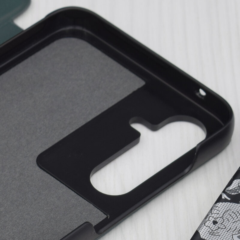 Husa Samsung Galaxy A55 5G Eco Leather View flip tip carte, verde