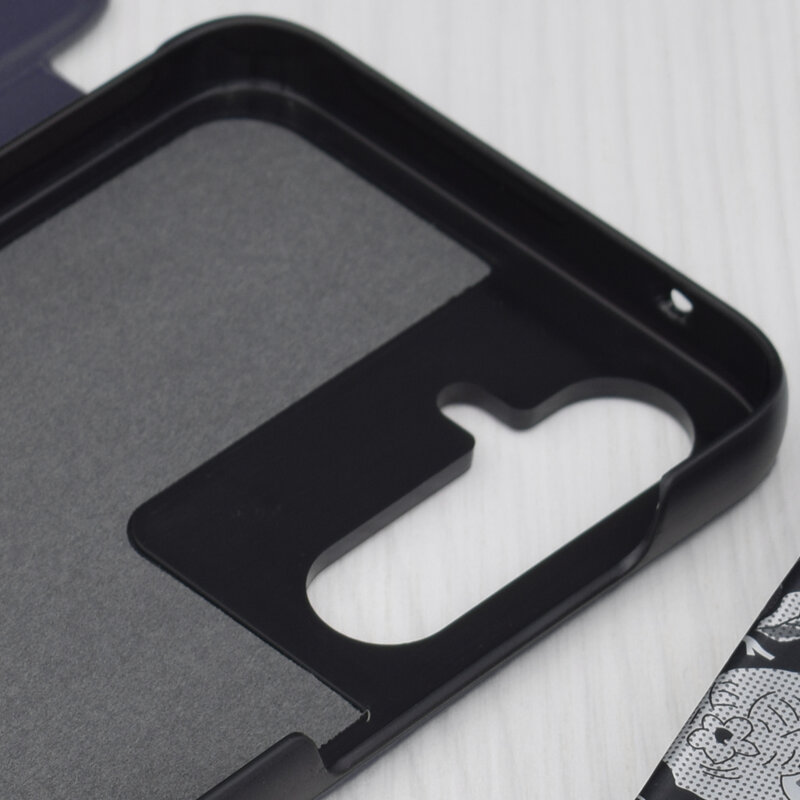 Husa Samsung Galaxy A55 5G Eco Leather View flip tip carte, albastru