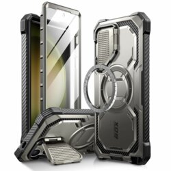 [Pachet 360°] Husa + folie Samsung Galaxy S24 Ultra I-Blason Armorbox MagSafe, gri