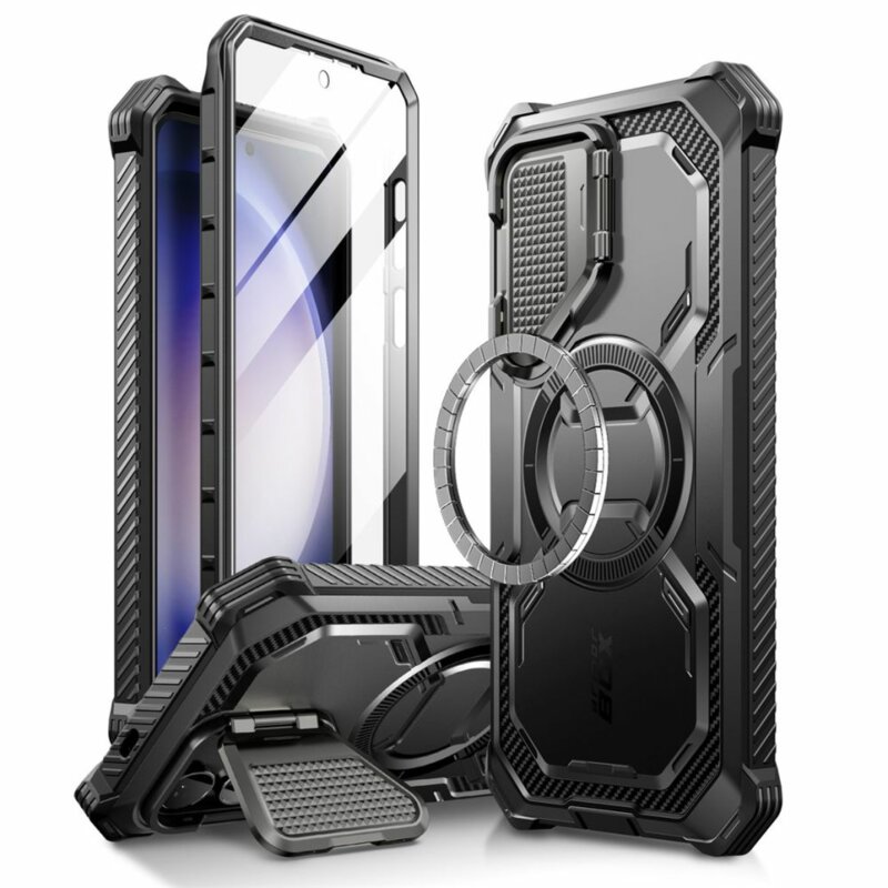 [Pachet 360°] Husa + folie Samsung Galaxy S24 I-Blason Armorbox MagSafe, negru