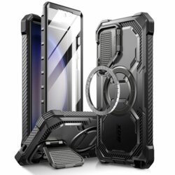 [Pachet 360°] Husa + folie Samsung Galaxy S24 Ultra I-Blason Armorbox MagSafe, negru