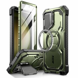 [Pachet 360°] Husa + folie Samsung Galaxy S24 Ultra I-Blason Armorbox MagSafe, verde