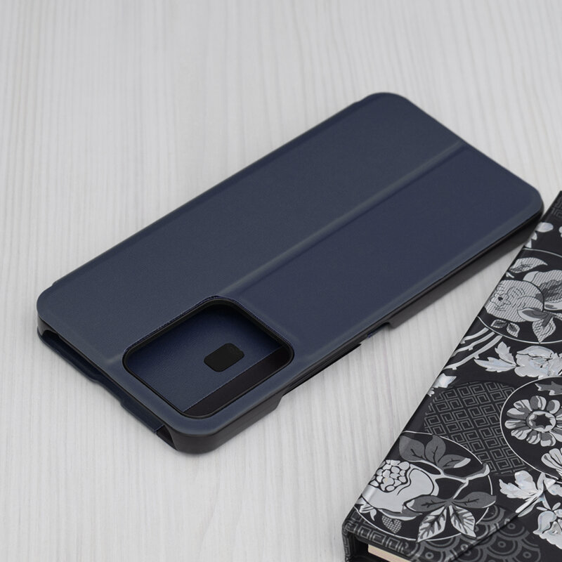 Husa Xiaomi Poco C65 Eco Leather View flip tip carte, albastru