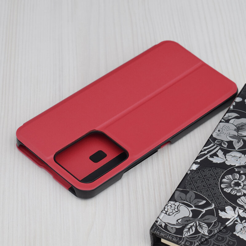Husa Xiaomi Poco C65 Eco Leather View flip tip carte, rosu