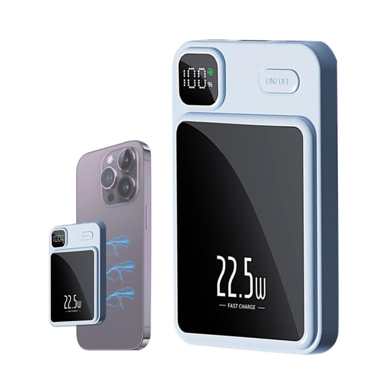 Baterie externa MagSafe wireless 10000mAh Techsuit, bleu, PB-WM1