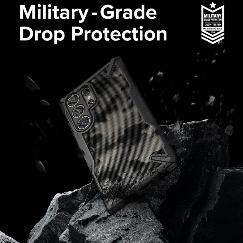 Husa Samsung Galaxy S24 Ultra Ringke Fusion X Design, camo black