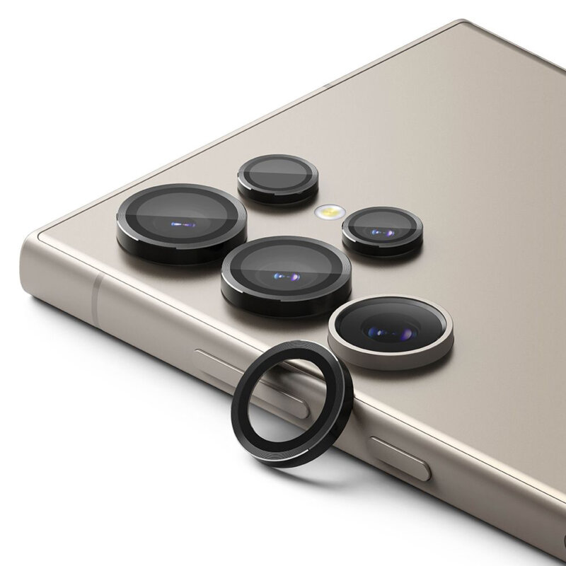 Folie sticla camera Samsung Galaxy S24 Ultra Ringke Camera Lens Frame,  negru - CatMobile