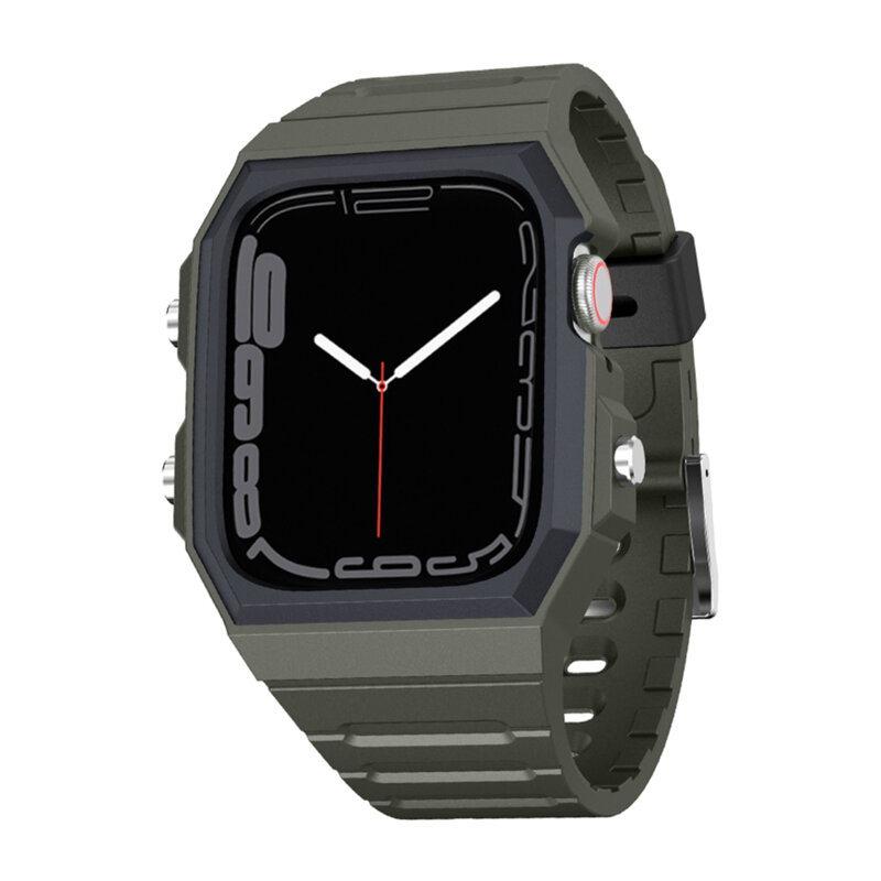 [Pachet] Husa + curea Apple Watch 4 44mm Lito Sport RuggedArmor, verde, LS005