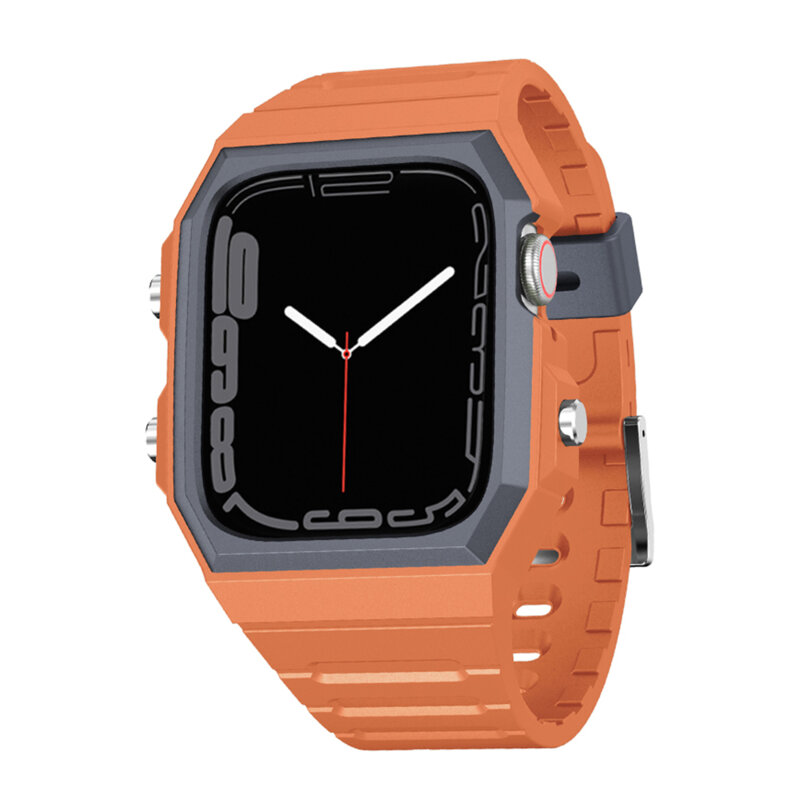 [Pachet] Husa + curea Apple Watch 4 44mm Lito Sport RuggedArmor, portocaliu, LS005