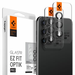 [Pachet 2x] Folie sticla camera Samsung Galaxy S23 Plus Spigen Glas.tR Optik, negru