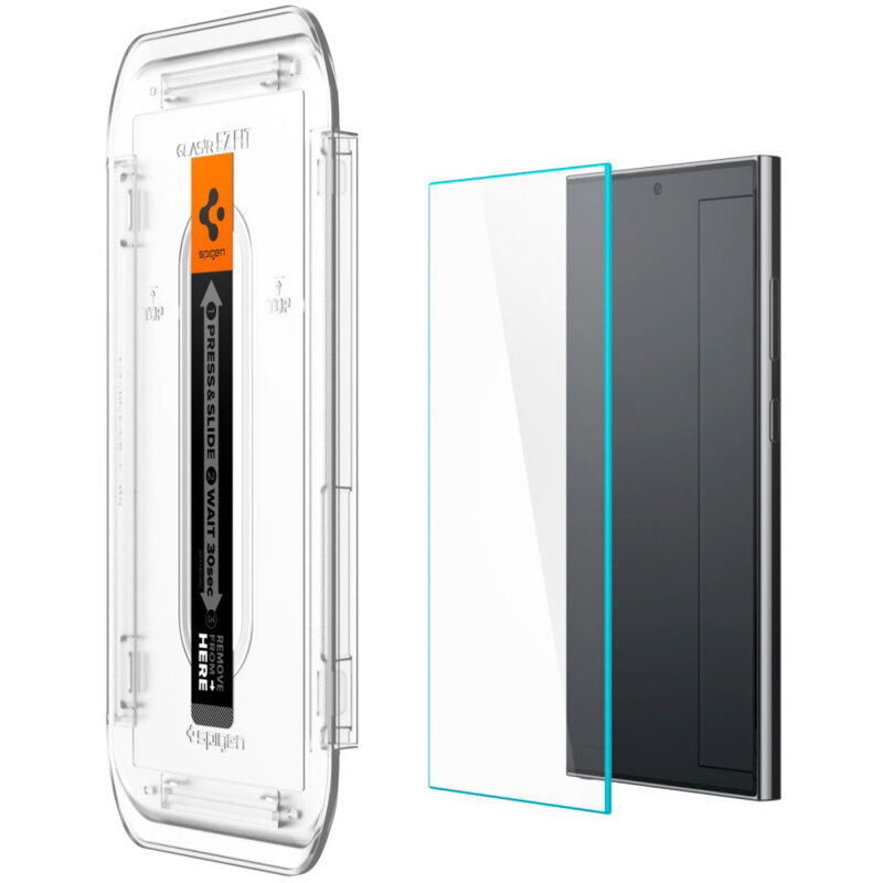 [Pachet 2x] Folie Samsung Galaxy S24 Ultra Spigen Glas.tR EZ Fit, transparenta