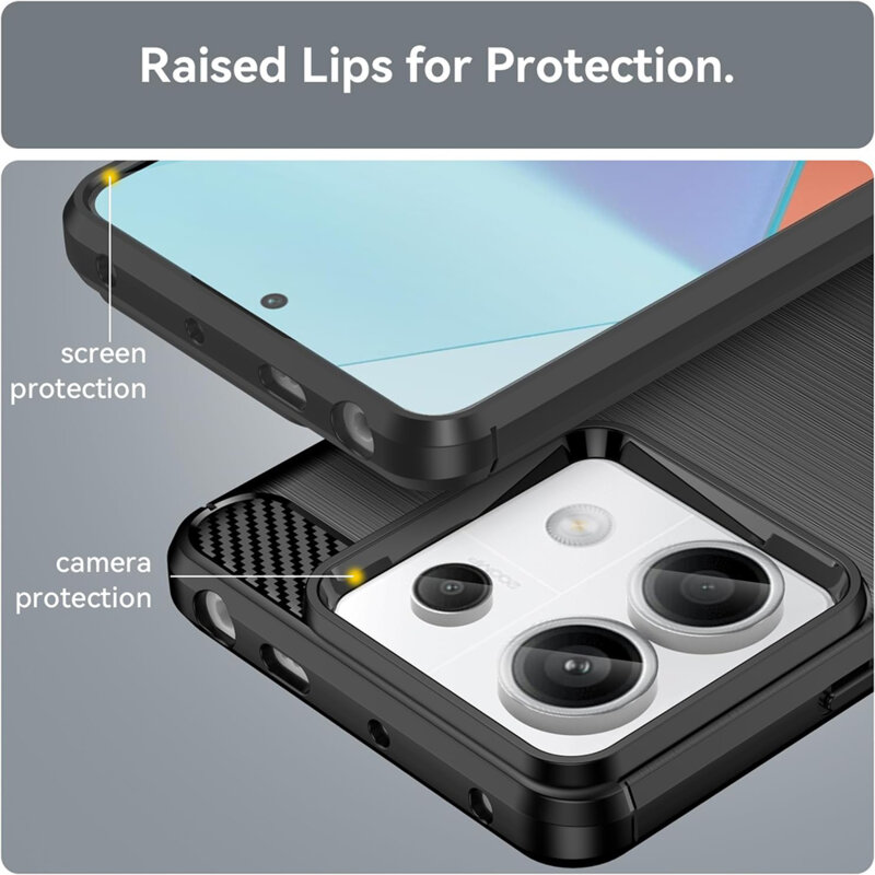 Husa Xiaomi Poco X6 Techsuit Carbon Silicone, negru