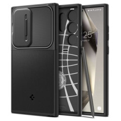 Husa Samsung Galaxy S24 Ultra Spigen Optik Armor, negru