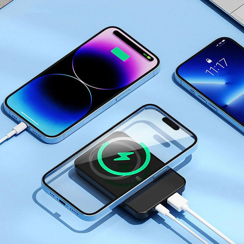 Baterie externa MagSafe wireless 10000mAh Techsuit, negru, PB-WM1