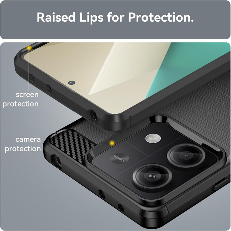 Husa Xiaomi Redmi Note 13 4G Techsuit Carbon Silicone, negru