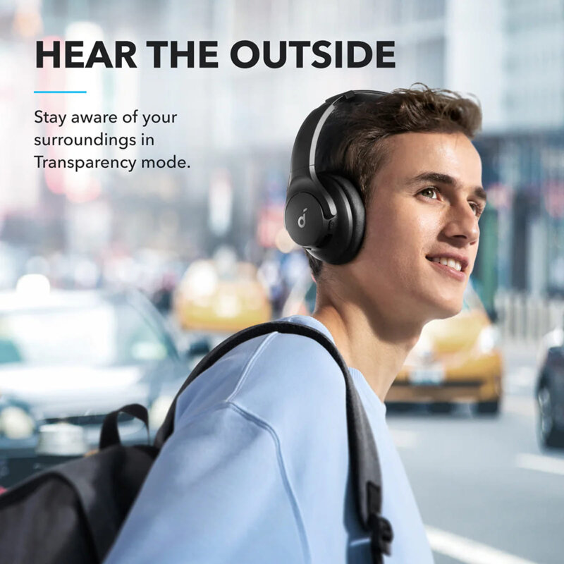 Casti on-ear Active Noise Cancelling Anker Life Q20i, negru
