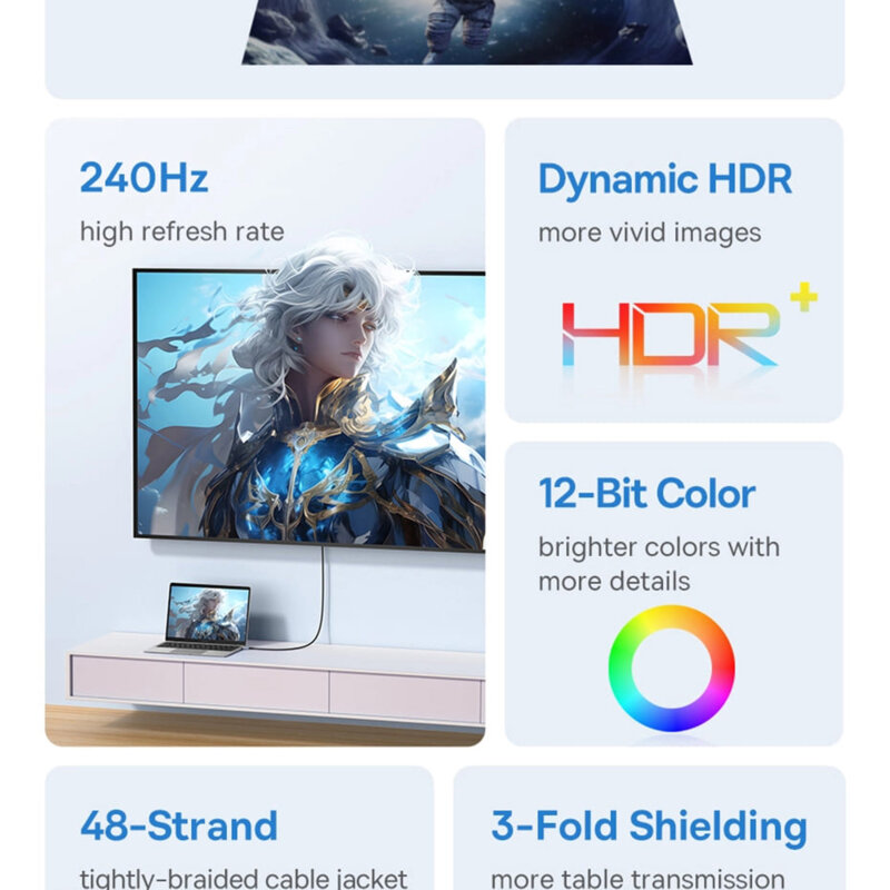 Cablu video Type-C la HDMI, 8K@60Hz, 1.5m Baseus B0063370G111-00