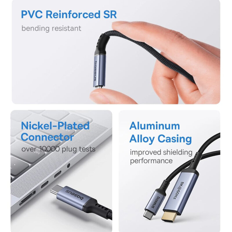 Cablu video Type-C la HDMI, 8K@60Hz, 1.5m Baseus B0063370G111-00