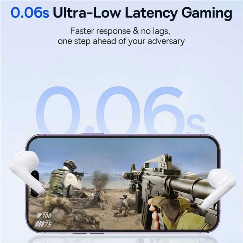 Casti Bluetooth True wireless 400mAh Baseus Bowie E13, alb