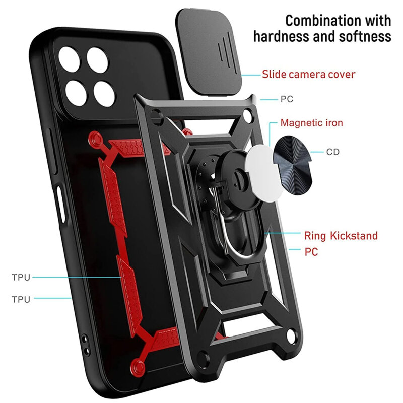 Husa Honor X8b protectie camera Techsuit CamShield Series, negru