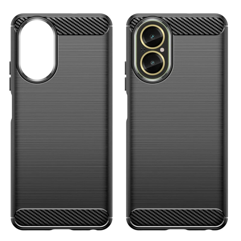 Husa Realme C67 4G Techsuit Carbon Silicone, negru