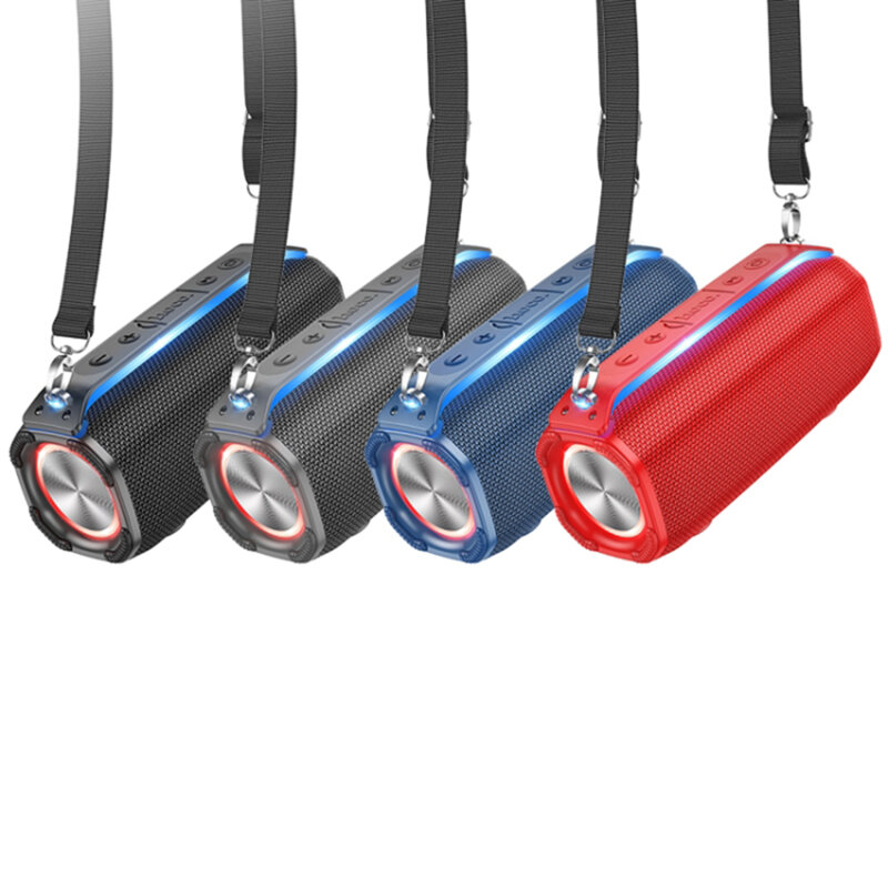 Boxa wireless 10W, curea de umar Hoco HC23, TF, USB, FM, gri