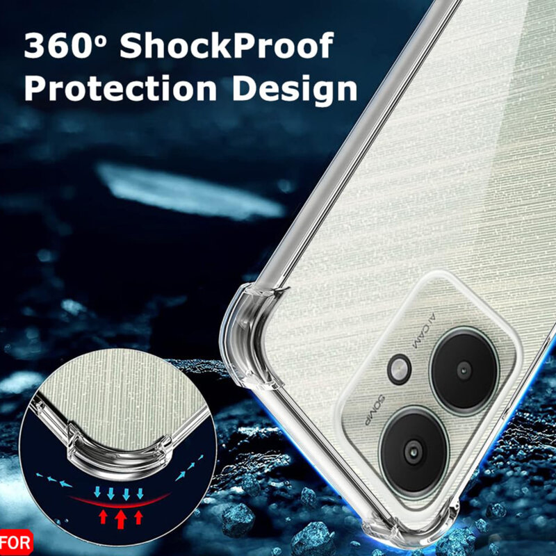 Husa Xiaomi Redmi 13C 5G Techsuit Shockproof Clear Silicone, transparenta