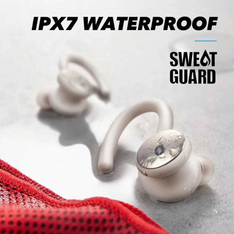 Casti sport Bluetooth wireless Anker X10, bass, IPX7, alb