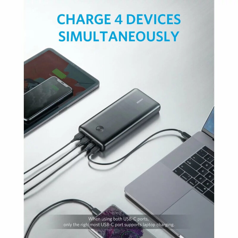 Baterie externa 2x Type-C, 2x USB Anker III Elite, 25600mAh