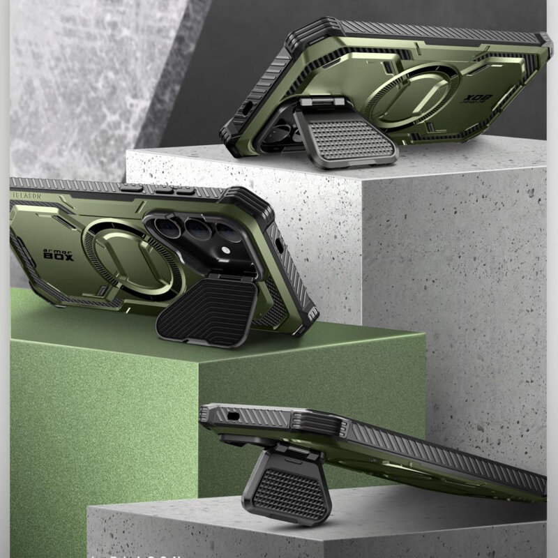 [Pachet 360°] Husa + folie Samsung Galaxy S24 Plus I-Blason Armorbox MagSafe, verde