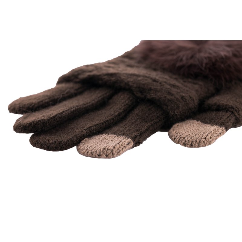 Manusi touchscreen dama, acrilic, maro