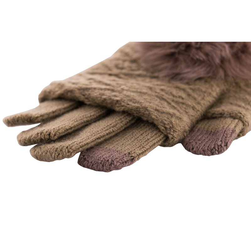 Manusi touchscreen dama, acrilic, cafeniu