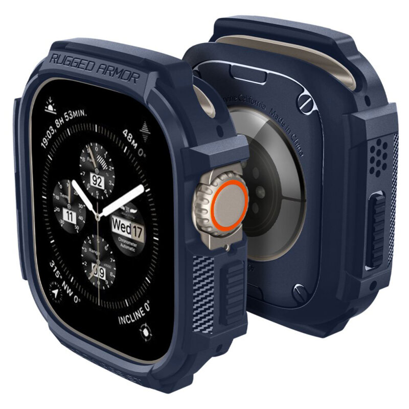 Husa Apple Watch Ultra Spigen Rugged Armor, bleumarin