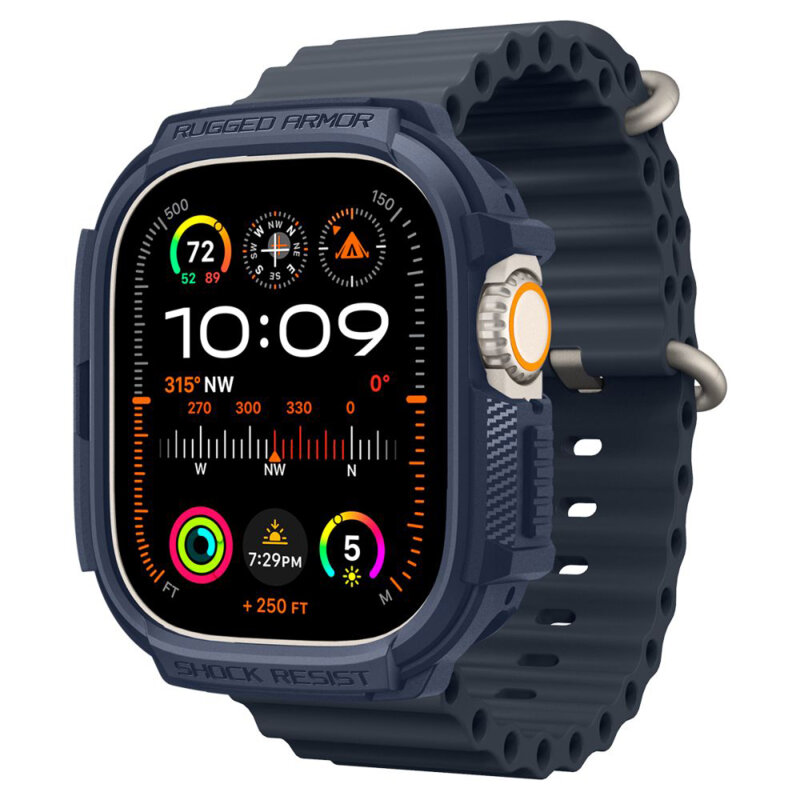 Husa Apple Watch Ultra Spigen Rugged Armor, bleumarin