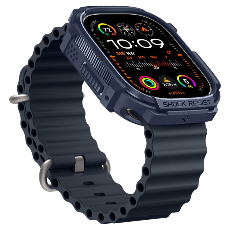 Husa Apple Watch Ultra Spigen Rugged Armor, bleumarin