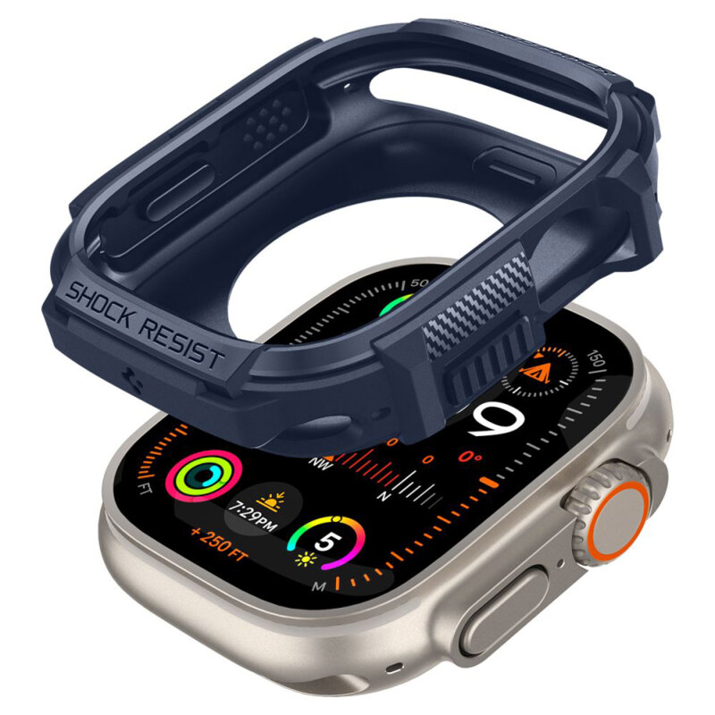 Husa Apple Watch Ultra Spigen Rugged Armor, bleumarin