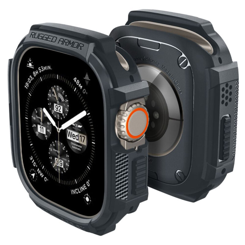 Husa Apple Watch Ultra Spigen Rugged Armor, gri