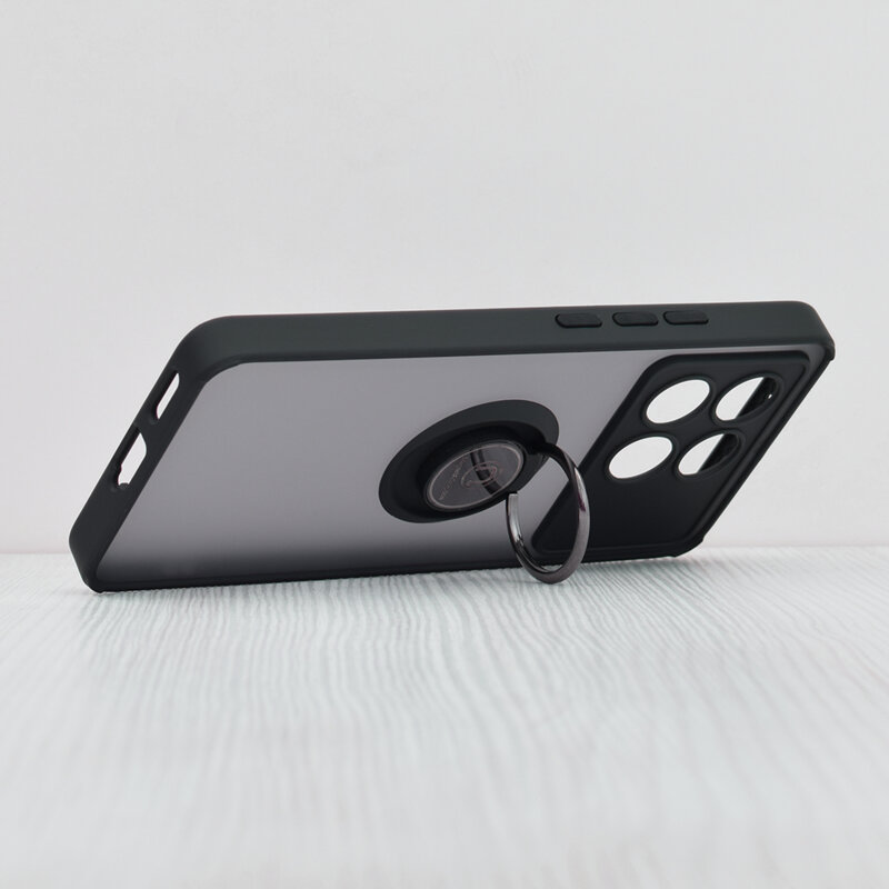 Husa Xiaomi Poco X6 Pro Techsuit Glinth cu inel suport stand magnetic, negru