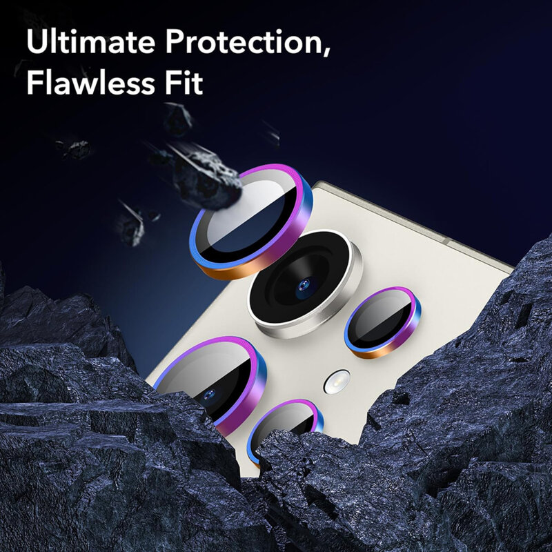 Folie sticla camera Samsung Galaxy S24 Ultra ESR Lens Protector, multicolor