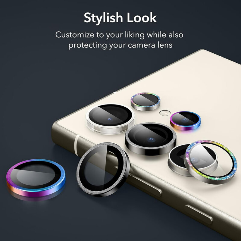 Folie sticla camera Samsung Galaxy S24 Ultra ESR Lens Protector, multicolor