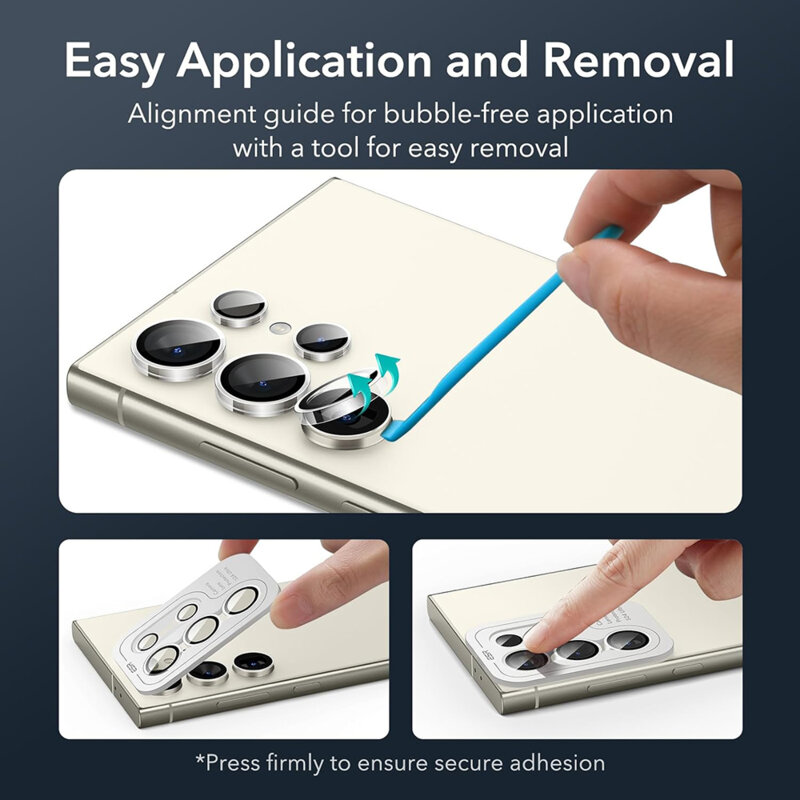 [Pachet 2x] Folie sticla camera Samsung Galaxy S24 Ultra ESR Lens Protector, transparenta