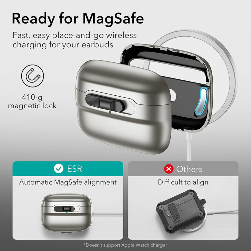 Husa Apple AirPods Pro ESR Pulse Magnetic HaloLock, gri
