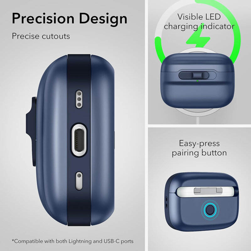 Husa Apple AirPods Pro ESR Pulse Magnetic HaloLock, bleumarin